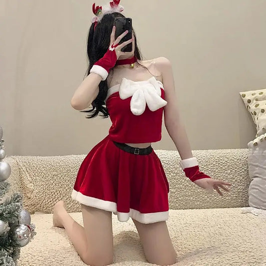 Sexy Christmas Party Skirt Set