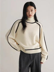 Knitted High Collar Hoodie