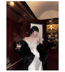 Oversized Black Faux Fur Coat