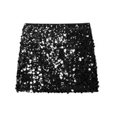 High Waist Sequin Mini Skirt