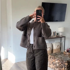 O-Neck Knit Cardigan