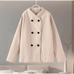 High Neck Double Button Jacket