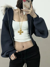 Long Sleeve Hooded Faux Fur Coat