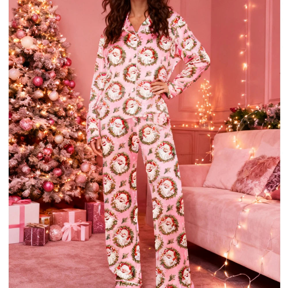 Santa Claus Print Pajama Set