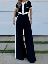 Color Block Top Pants Set