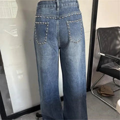 Metal Detail High Waist Jeans