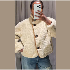 Faux Leather Warm Coat