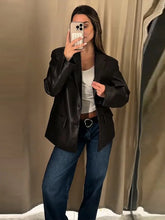 Vintage Leather Suit Collar Jacket