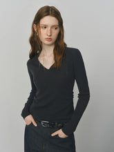 V Neck Wool Knit Top