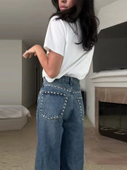 Rivet High Waist Wide Leg Jeans