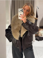 PU Leather Short Jacket