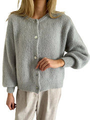 O-Neck Solid Knit Cardigan