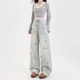 High Waist White Wide-Leg Jeans