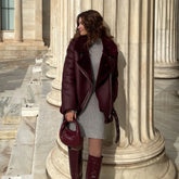 Faux Fur Jacket with Belt