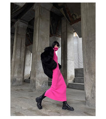 Oversized Black Faux Fur Coat