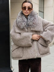 Fur Collar Woolen Coat