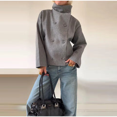 High Neck Double Button Jacket