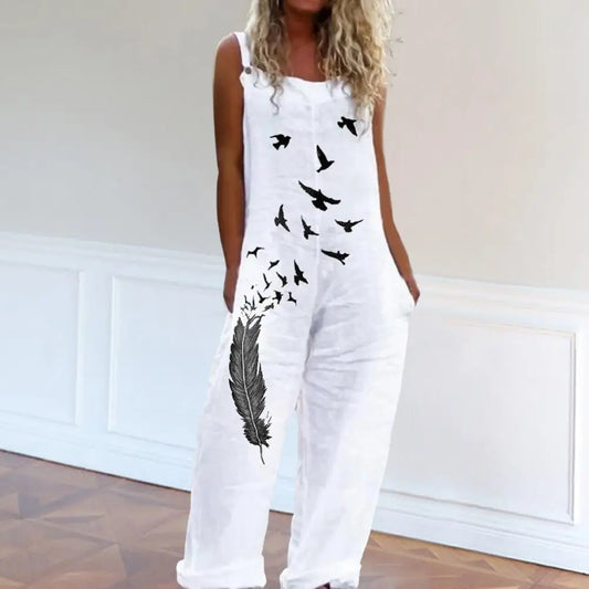 Spaghetti Strap Print Jumpsuit