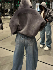 High Waist Letter Jeans