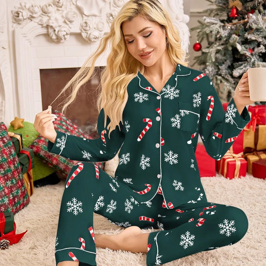 Striped Christmas Pajama Set