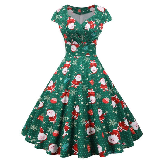 Snowman Print Swing Dress