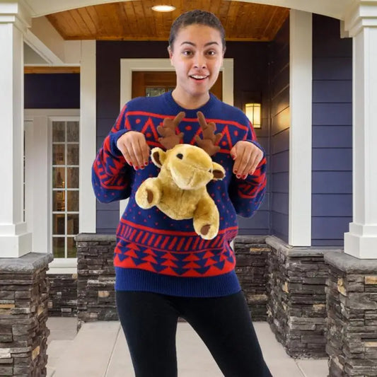 3D Reindeer Christmas Sweater