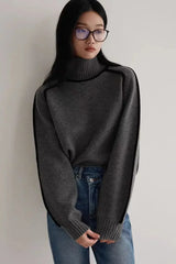 Knitted High Collar Hoodie