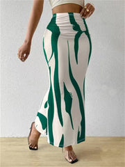 Zebra Print High Waist Fishtail Skirt