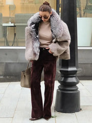 Faux Fur Collar Woolen Coat