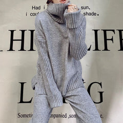 Turtleneck Knit Sweater Set