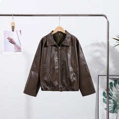 Lace-Up Leather Jacket