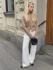 O-Neck Knitted Zipper Cardigan