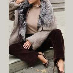 Faux Fur Collar Woolen Coat