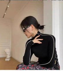 Slim Turtleneck Knit Sweater