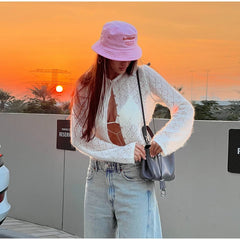 Hollow Out Knit Cardigan