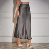 High Waist Satin Maxi Skirt