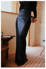 Black PU Leather High Waist Skirt