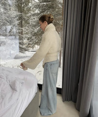 White Hollow Out Knit Cardigan