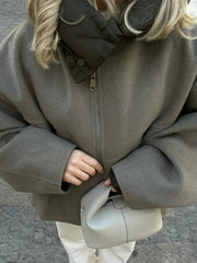 Loose Hooded Patchwork Jacket