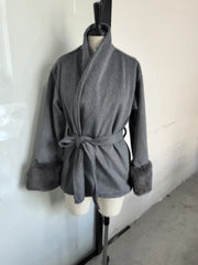 Furry Patchwork Woolen Overcoat