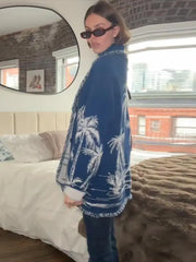 Boho Print Knit Cardigan