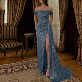 Sparkly Side Slit Mermaid Dress