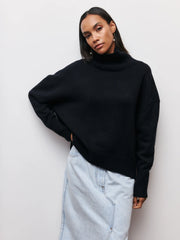 Oversized Turtleneck Knit Sweater