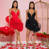 Ruffled Sleeveless Bodycon Mini Dress