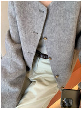 Short Woolen Round Neck Jacket