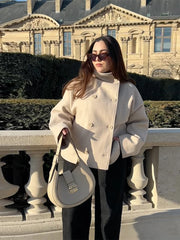 High Neck Double Button Jacket