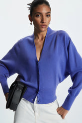 V-Neck Wool Blend Cardigan