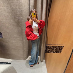 Solid Zip Stand Collar Bomber Jacket