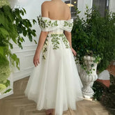 One Shoulder White Banquet Evening Dress