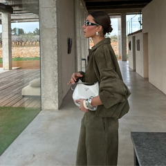 Green Suede Bomber Jacket